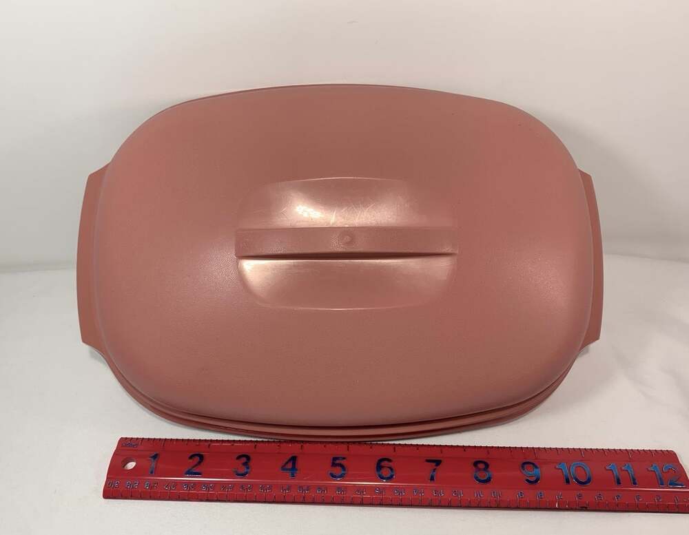 Tupperware Dusty Rose Oval Steamer 3pc vintage